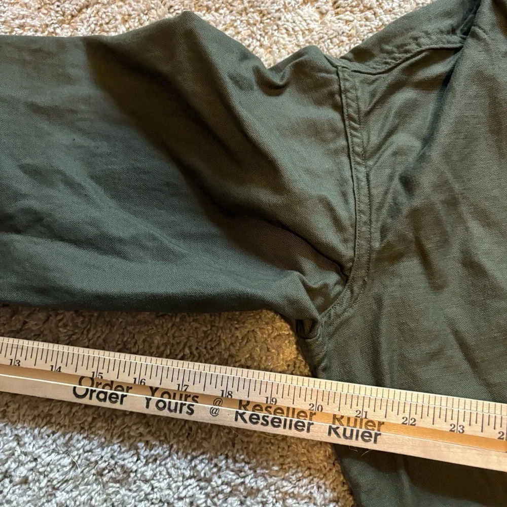 US Military Army OD Green 100% Cotton Sateen Coveralls Size Small 1982
